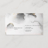 Carte De Visite Chic Signature or Noir Aquarelle Abstraite (Dos)