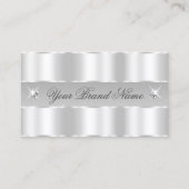 Carte De Visite Chic Silver Gris Clair Diamants Élégants (Devant)