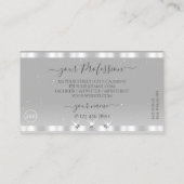 Carte De Visite Chic Silver Gris Clair Diamants Parkling Ajouter L (Dos)