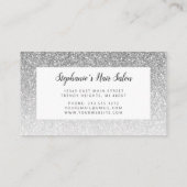 Carte De Visite Chic Silver Ombre Parties scintillant Monogram Sal (Dos)