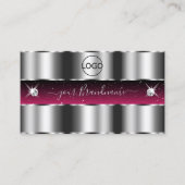 Carte De Visite Chic Silver Rose Black Sparkling Diamonds Ajouter  (Devant)