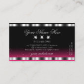 Carte De Visite Chic Silver Rose Black Sparkling Diamonds élégant (Dos)