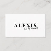 Carte De Visite Chic simple cheveux et maquillage Business noir bl (Devant)