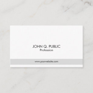 Carte De Visite Chic simple élégant professionnel moderne de blanc