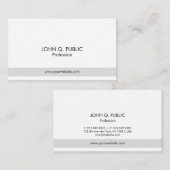 Carte De Visite Chic simple élégant professionnel moderne de blanc (Devant / Derrière)