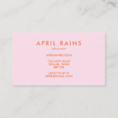 Carte De Visite Chic simple rose orange arc-en-ciel ORDER MERCI (Dos)