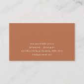 Carte De Visite Chic Simple Rouille Minimale Orange Photo Professi (Dos)