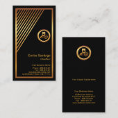 Carte De Visite Chic Simple Unique En Triangle D'Or Triangle Taxi (Devant / Derrière)