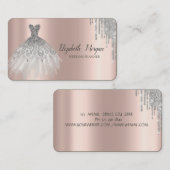 Carte De Visite Chic soie Parties scintillant  Drivers Rose Gold (Devant / Derrière)