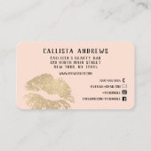 Carte De Visite Chic Sparkly Gold Parties scintillant Lips maquill (Dos)