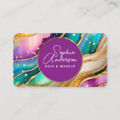Carte De Visite Chic Sparkly Parties scintillant Golden Rainbow Ag (Devant)