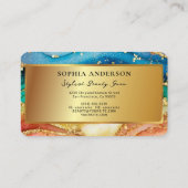 Carte De Visite Chic Sparkly Parties scintillant Golden Rainbow Ag (Dos)