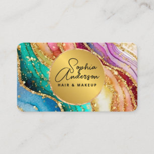 Carte De Visite Chic Sparkly Parties scintillant Golden Rainbow Ag
