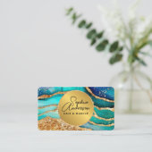 Carte De Visite Chic Sparkly Parties scintillant Golden Rainbow Ag (Debout devant)