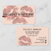 Carte De Visite Chic Sparkly Rose Gold Parties scintillant Lips ma (Devant / Derrière)