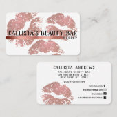Carte De Visite Chic Sparkly Rose Gold Parties scintillant Lips ma (Devant / Derrière)