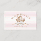 Carte De Visite Chic Stripe Floral Cupcake Bakery Cake Designer (Devant)