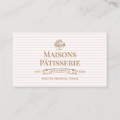 Carte De Visite Chic Stripe Floral Cupcake Pastry Cake Bakery Shop (Devant)