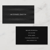 Carte De Visite Chic Stripes Faux Cuir (Devant / Derrière)