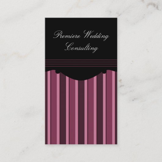 Carte de visite Chic Stripes, Fuchsia (Devant)