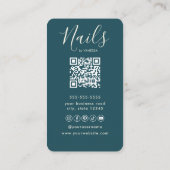Carte De Visite Chic Studio d'Art des Ongles Artiste Manucure Vert (Dos)