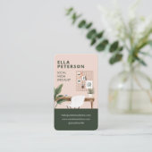 Carte De Visite Chic Stylish Workstation Bureau Médias sociaux (Debout devant)