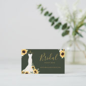 Carte De Visite Chic Sunflower Mariage robe Boutique nuptiale (Debout devant)