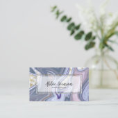Carte De Visite Chic Tendance Agate Violette et Marbre Doré (Debout devant)