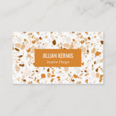 Carte De Visite Chic terrazzo élégant Brown Terracotta CUSTOM (Devant)