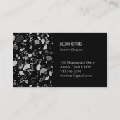 Carte De Visite Chic terrazzo élégant gris noir (Dos)