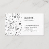 Carte De Visite Chic terrazzo élégant gris noir gris blanc (Dos)