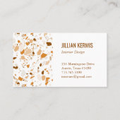 Carte De Visite Chic terrazzo élégant Terracotta Brown Personnalis (Dos)