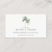 Carte De Visite Chic Tropical Coastal Palm Trees Référer Un Ami (Devant)