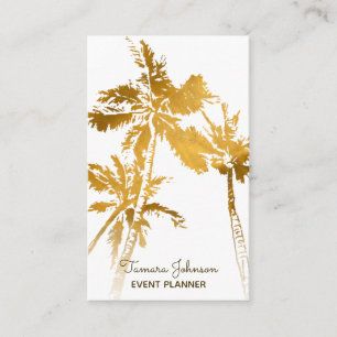 Carte De Visite Chic Tropical Gold Palm Trees Professional