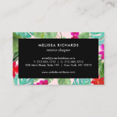 Carte De Visite Chic Tropical Print Aquarelle Designer rose (Dos)