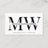 Carte De Visite Chic typography monogram lettering name (Devant)