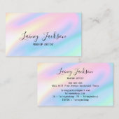 Carte De Visite Chic Unique pastel Rose Bleu abstrait vagues (Devant / Derrière)