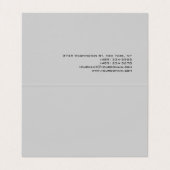 Carte De Visite Chic Unique Script Gris (Intérieur déplié)