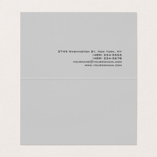 Carte De Visite Chic Unique Script Gris (Intérieur déplié)