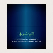 Carte De Visite Chic vert turquoise or parties scintillant gouttes (Intérieur déplié)