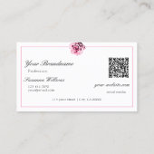Carte De Visite Chic Vin Rouge et Blanc Rose Initiales QR Code (Dos)