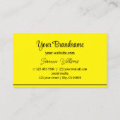 Carte De Visite Chic Yellow Black Stripes avec logo professionnel (Dos)