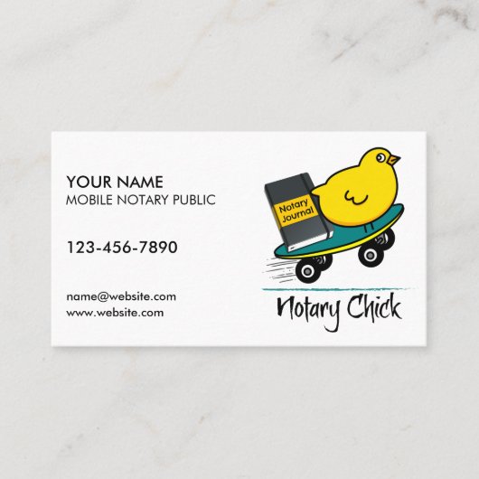Carte De Visite Chick Notaire Mobile sur skateboard Customisé (Devant)