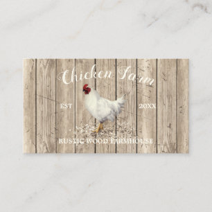Carte De Visite Chicken Ferme Bois Oeuf rustique