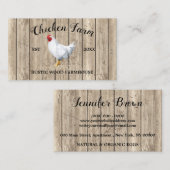 Carte De Visite Chicken Ferme Bois Rustique (Devant / Derrière)