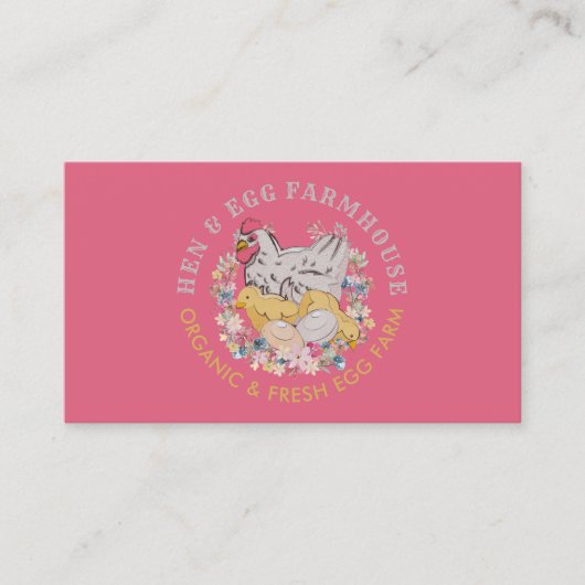 Carte De Visite Chicken Hen Egg Farmhouse (Devant)