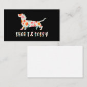 Carte De Visite Chien à fleurs court et sassy Dachshund (Devant / Derrière)