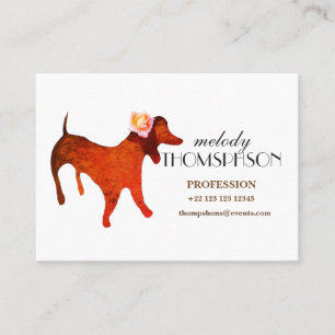 Carte De Visite Chien à l'aquarelle personnalisé