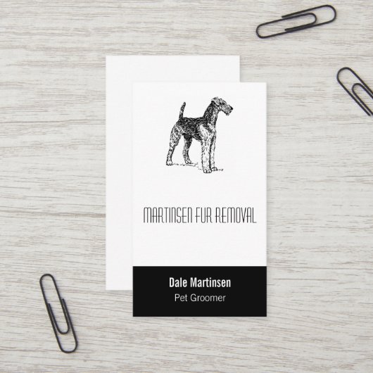 Carte De Visite Chien Airedale (Devant/Arrière en situation)