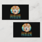 Carte De Visite Chien Akita Inu ou Kuma Inu drôle à chaque collati (Devant / Derrière)